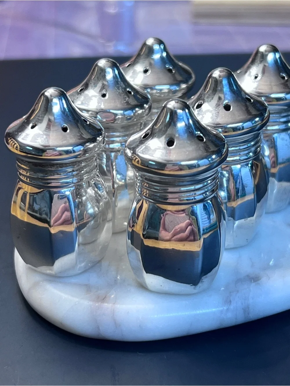 Set of 6 Vintage Sterling Silver Salt & Peper Shakers